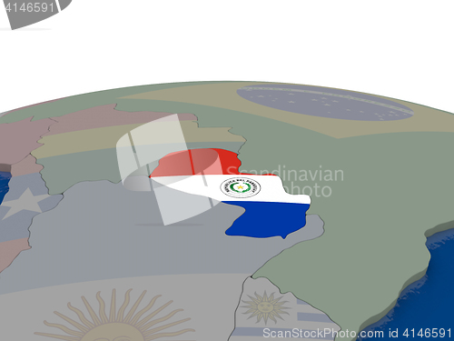 Image of Paraguay with flag