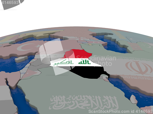 Image of Iraq with flag