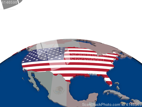 Image of USA with flag