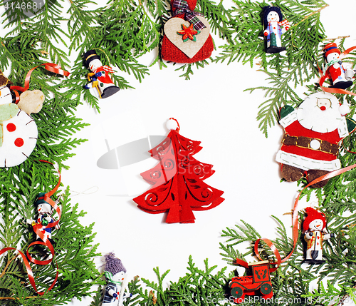 Image of christmas decoration isolated , white background for post card gift vintage