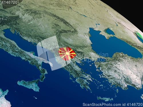 Image of Flag of Macedonia from space