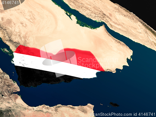 Image of Flag of Yemen from space