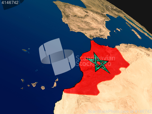 Image of Flag of Morocco from space