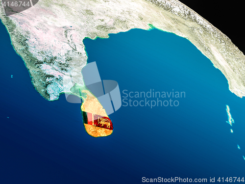 Image of Flag of Sri Lanka from space