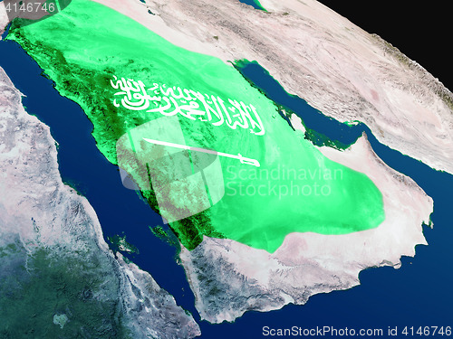 Image of Flag of Saudi Arabia from space