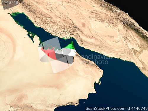 Image of Flag of United Arab Emirates from space