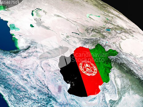 Image of Flag of Afghanistan from space