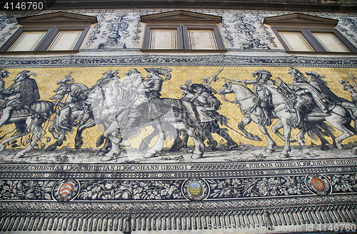 Image of DRESDEN, GERMANY – AUGUST 13, 2016: Georgentor with historic b