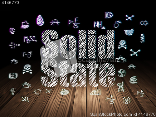 Image of Science concept: Solid State in grunge dark room