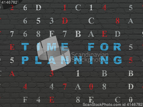 Image of Timeline concept: Time for Planning on wall background
