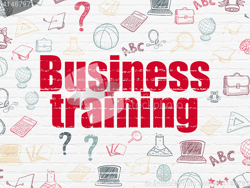 Image of Education concept: Business Training on wall background