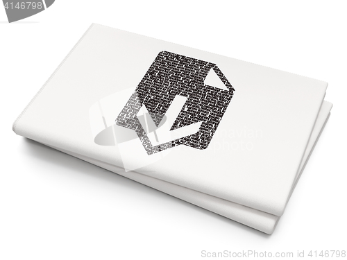 Image of Web design concept: Download on Blank Newspaper background