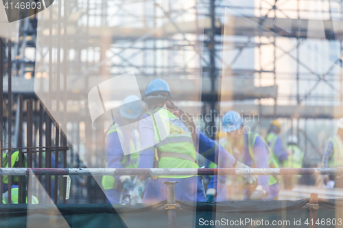 Image of Team of construction worker on construction site.