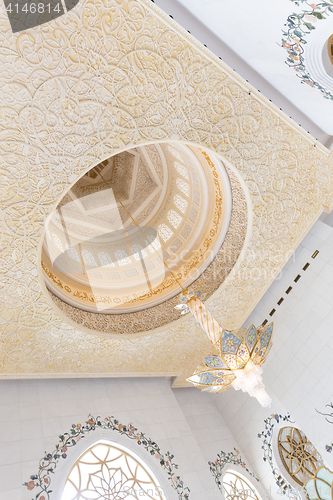 Image of Interior of Sheikh Zayed Grand Mosque, Abu Dhabi, United Arab Emirates.