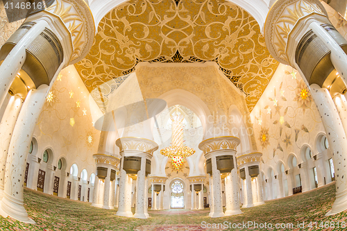 Image of Interior of Sheikh Zayed Grand Mosque, Abu Dhabi, United Arab Emirates.