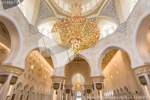 Image of Interior of Sheikh Zayed Grand Mosque, Abu Dhabi, United Arab Emirates.