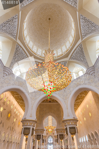 Image of Interior of Sheikh Zayed Grand Mosque, Abu Dhabi, United Arab Emirates.