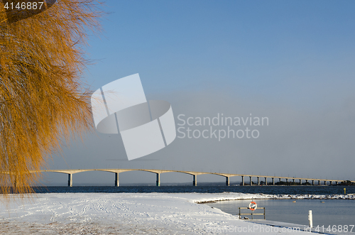 Image of Oland Bridge and snowy landscape