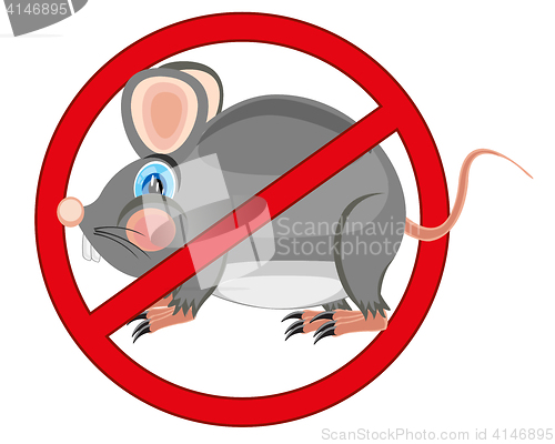 Image of Sign prohibiting rodent