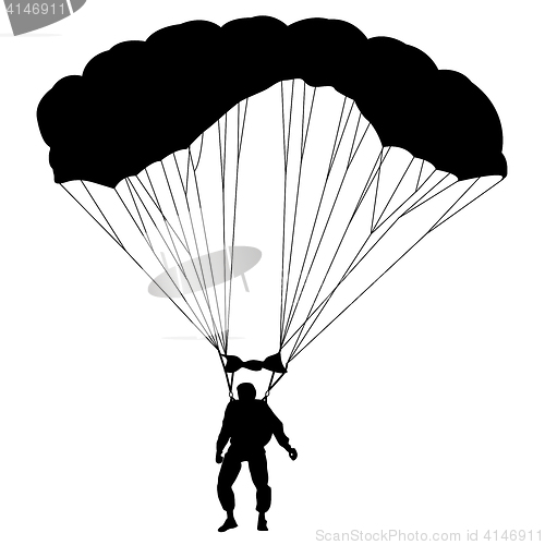 Image of The Skydiver silhouettes parachuting a illustration.