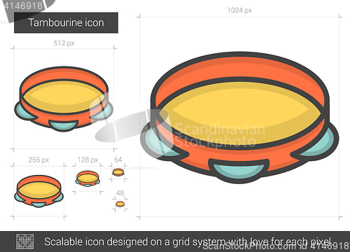 Image of Tambourine line icon.