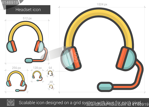 Image of Headset line icon.