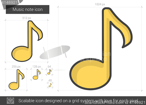 Image of Music note line icon.