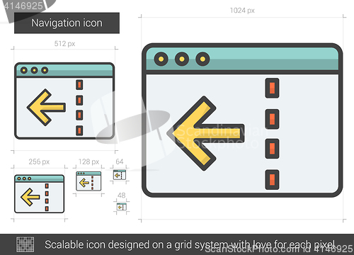 Image of Navigation line icon.