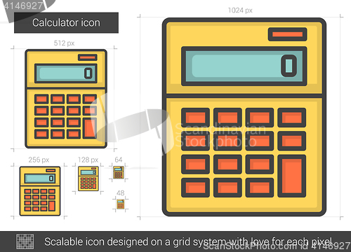 Image of Calculator line icon.