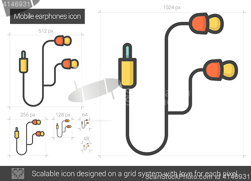 Image of Mobile earphones line icon.