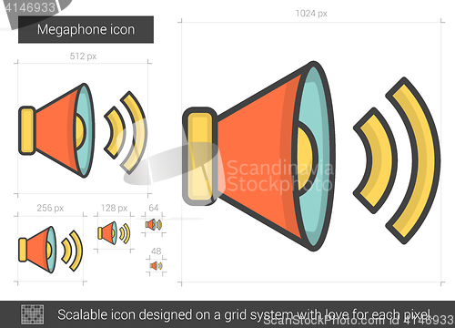 Image of Megaphone line icon.