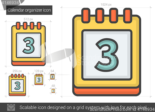 Image of Calendar organizer line icon.