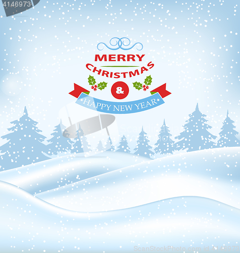 Image of Christmas Winter Card for Merry Christmas and Happy New Year