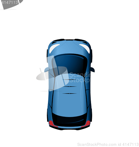 Image of Car view from above, Vehicle Isolated on White Background