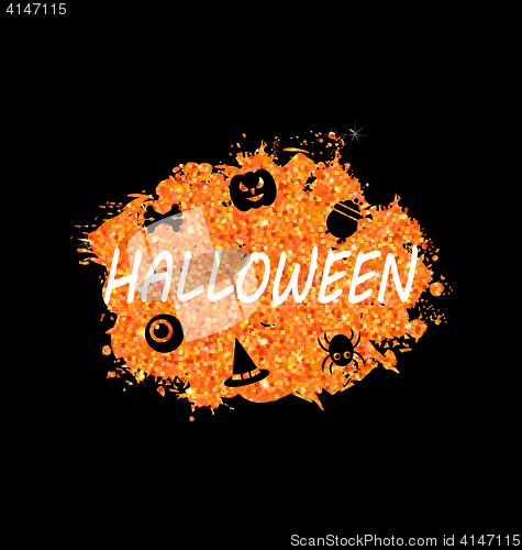 Image of Glowing Orange Template for Happy Halloween Party