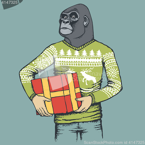 Image of Monkey gorilla vector illustration