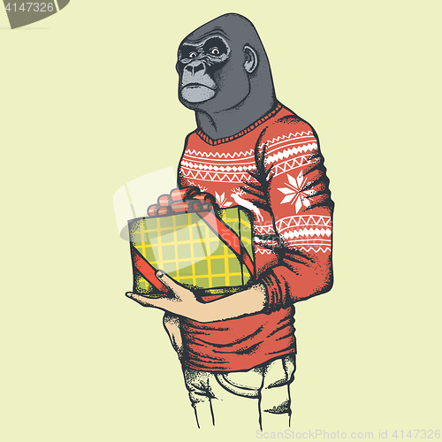 Image of Monkey gorilla vector illustration