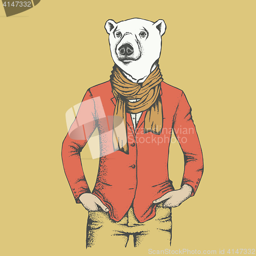 Image of White polar bear vector illustration