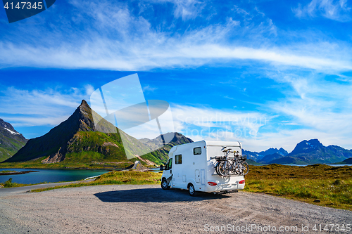 Image of Family vacation travel, holiday trip in motorhome