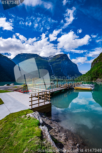 Image of lovatnet lake Beautiful Nature Norway.