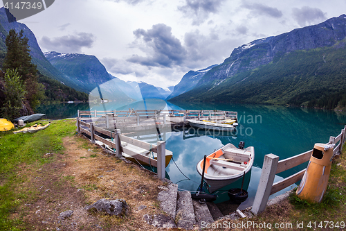 Image of lovatnet lake Beautiful Nature Norway.