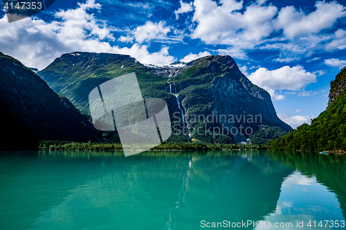 Image of lovatnet lake Beautiful Nature Norway.