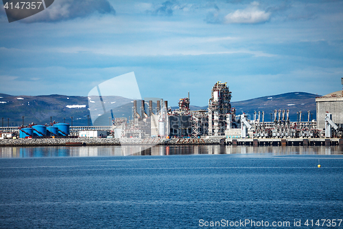 Image of Hammerfest Island Muolkkut Northern Norway, gas processing plant