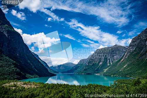 Image of lovatnet lake Beautiful Nature Norway.