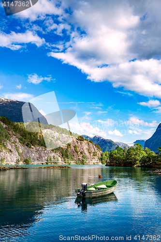 Image of lovatnet lake Beautiful Nature Norway.