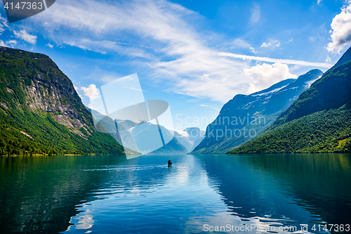 Image of lovatnet lake Beautiful Nature Norway.