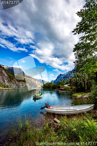 Image of lovatnet lake Beautiful Nature Norway.