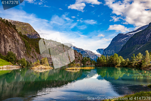 Image of lovatnet lake Beautiful Nature Norway.