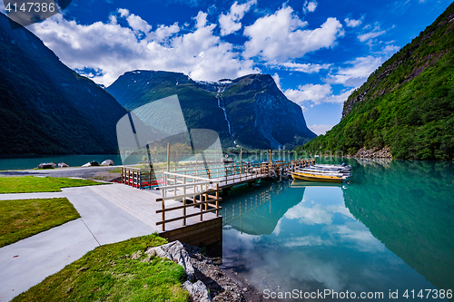 Image of lovatnet lake Beautiful Nature Norway.