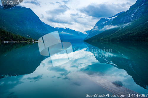 Image of lovatnet lake Beautiful Nature Norway.